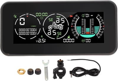 Bandenspanningsmeter Systeem - GPS HUD - Veilig Rijden - Twee Kanaals Modules - 2 Externe Sensoren - Zwart