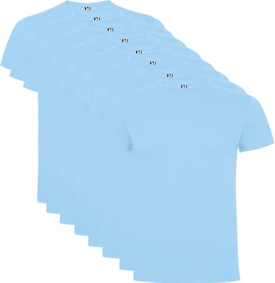 8 Pack Roly Dogo Premium Heren T-Shirt 100% katoen Ronde hals Licht Blauw, Maat S