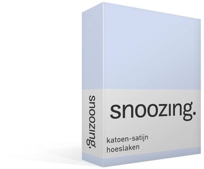 Snoozing - Katoen-satijn - Hoeslaken - Eenpersoons - 70x200 cm - Hemel