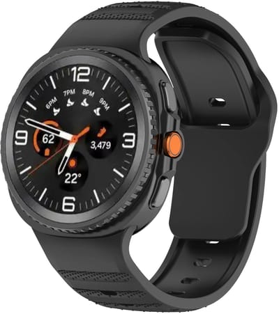 Strap-it Siliconen 'Outdoor bandje met druksluiting geschikt voor Samsung Galaxy Watch 9 (40/44mm) / Watch 8 (40/44mm) / 8 Classic (46mm) - zwart