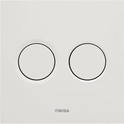 Wisa Luga bedieningsplaat kunststof pneumatisch 16x16cm met dualflush voor XS WC element wit