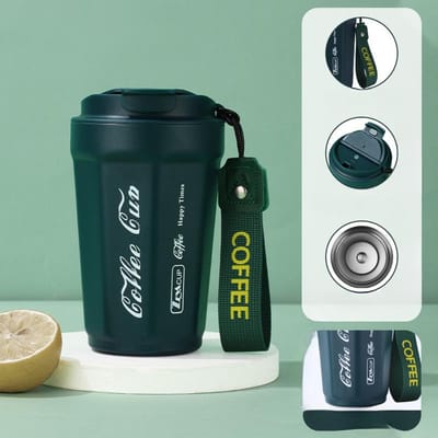 Thermosbeker met hoogwaardige uitstraling, koppelkoffiekop, eenvoudige vacuüm roestvrijstalen beker 400ml