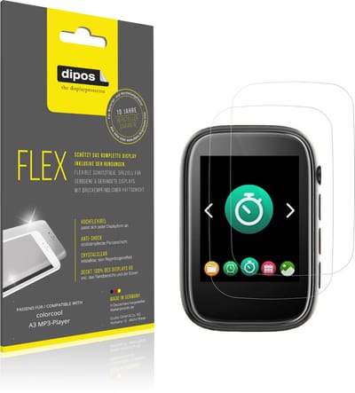 dipos – 2x Beschermfolie geschikt voor colorcool A3 MP3-Player | 3D Full Cover Screenprotector | 100% Passend