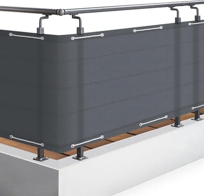 Ondoorzichtige Balkonscherm 100x500 cm - Windscherm voor Balkon met Aluminium Ogen en Snoer