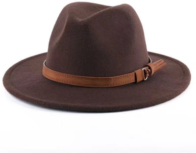 Pet - Bucket Hat - Zonnehoed dames - Bucket hat dames - Wandelhoeden - Wollen hoeden Waterdichte - Oprolbare vilten hoeden voor buiten - Opvouwbare leren hoedvoering - Voor mannen en vrouwen(Bruin)