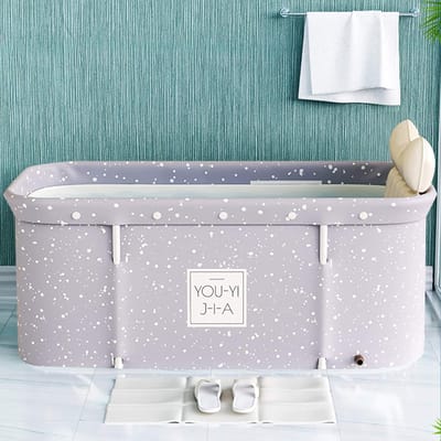 Opvouwbare badkuip 120 x 60 cm - Mobiele draagbare emmer-kit voor inweken - Staande spa-badkuip - Voor gezinsbadkamer
