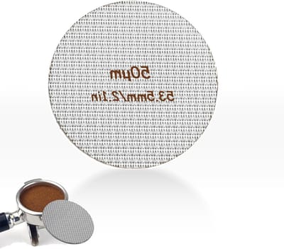 Puck Screen 53.5mm voor Koffie, 50μm Portafilter Filter, RVS Douchekop Filter voor Perfecte Koffiezetting, 1.7mm Dikte