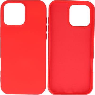 Hoesje Geschikt voor iPhone 16 Pro Max - Fashion Telefoonhoesje Backcover - Siliconen Hoesje - Rood