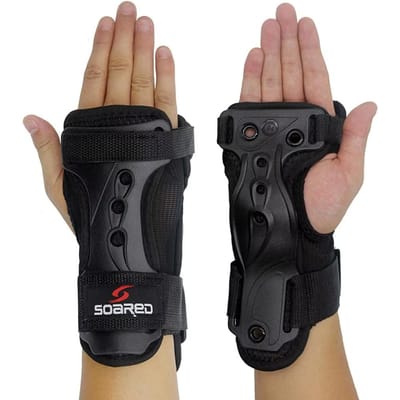 Support de poignet pour ski Protection de la main Gantelet de poignet pour ski Snowboard Support de paume Rouleau M black
