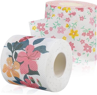 Gekleurd Toiletpapier - Rol WC Papier - Dagelijks Gebruik - Bloemenprint Patroon - 2 Rollen - Gekleurd