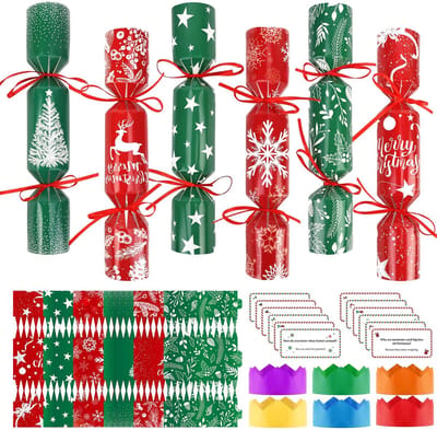 Dailygoods- Kerstgeschenkdozen 12 stuks - Cadeauverpakking - Geschenkdoos - Accessoires voor kerstfeesten - Zelf te monteren - Rode/groene kleur
