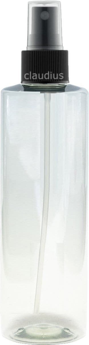 Lege Plastic Fles 250 ml - lichtgroen transparant - met zwarte verstuiverdop - set van 10 stuks - leeg - navulbaar - spraypomp