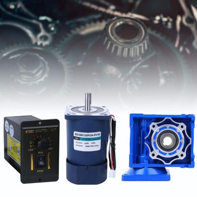 AC Reductiemotor - Snelheidsregelaar Motor - Automatisering Projecten - Laag Geluidsniveau - 120W - Zilverkleurig