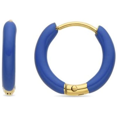 Luxenter Oorbellen met Blauwe Lak 18k goud afwerking - Talorba