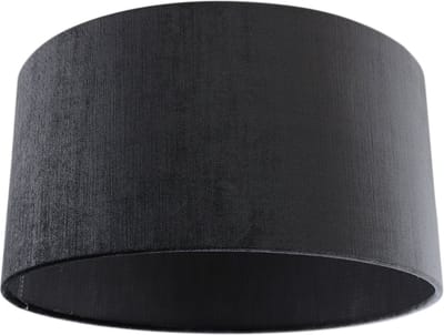 Olucia - RODY - Fluwelen Lampenkap - Antraciet - Vorm: Cilinder