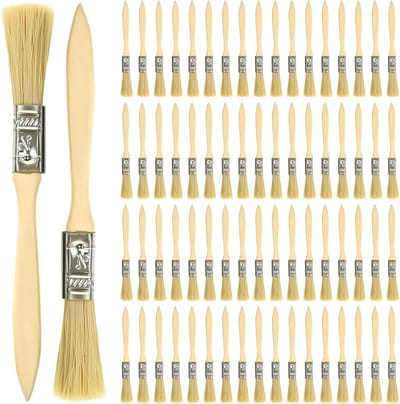 70 Stuks 10mm Chip Brushes met Houten Handvat voor Schilderen, Decoratie en Retoucheren van Muren, Meubels en Tuinhekken