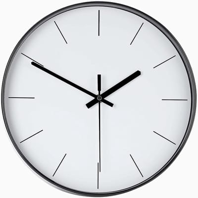 Minimalistische 30 cm Wandklok met Stille Quartz Beweging, Batterij Aangedreven, Eenvoudig Afleesbaar, Perfect voor Slaapkamer, Keuken en Kantoor Decoratie