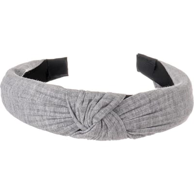 Effen Kleur Gedraaid Geknoopt Decoratieve Haarband Hoofdband Kruisknoop Haaraccessoires voor Dames gray
