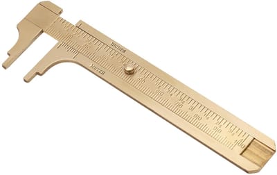 Dailygoods- Caliper - Precisie Meetinstrument - Mini Pocket Rolmaat - Dubbele Schalen mm/inch - Lichtgewicht - Gemaakt van Messing - Meetlat