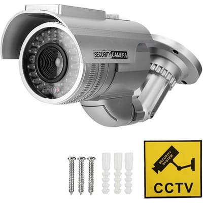 Caméra de Sécurité Factice à Énergie Solaire Forme Bullet LED Moniteur de Simulation