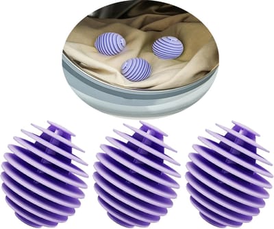 Paarse Herbruikbare Wasballen - 3 Stuks - Verwijder Huisdierhaar En Lint - Antiklit Voor Wasmachine En Droger - Diameter 5.5 cm