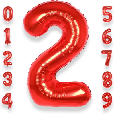 Enorme Rood Verjaardagscijfer 2 - 101 cm Heliumballon voor Decoratie