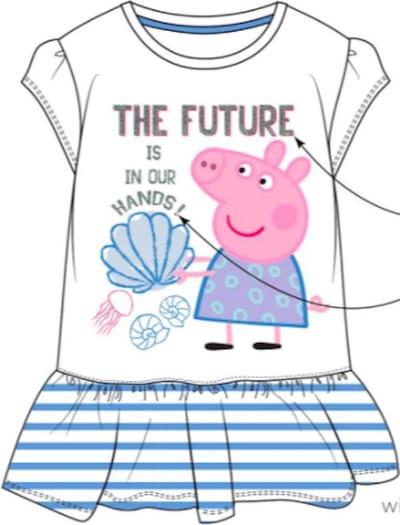 Peppa Pig zomerjurk - kleedje - Wit - Maat 128 / 8 jaar