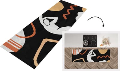 Keukenloper - Loper keuken - Vrouw - Silhouette - Abstract - 150x50 cm - Keukenloper vinyl