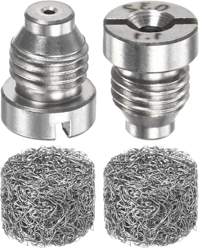 2-Set Foam Cannon Opening Nozzle, 1.1mm RVS Universele Draad Tips met Schuim Maker voor Snow Foam Lance, Tuinslang en Keukenreiniger, Vervangende Spuitmondjes voor Effectieve Reiniging