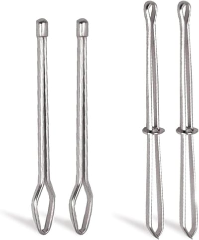 Trekkoord Threaders - Naaigereedschap Set - Kleding Repareren - Metalen Pincet - 4 Stuks - Zilverkleurig