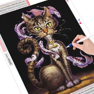 Vente Broderie Diamant Chat Forets Ronds Complets Mosaïque Diamant Animal Peinture Diamant 5d 20X30 gray