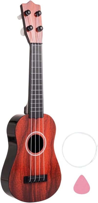 Kinder Ukelele - Muziekinstrument beginners - Muziek Ontdekking - Vier-snarig ontwerp - 44 cm - Roodbruin