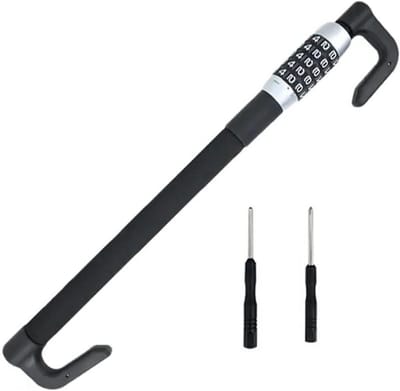 Autobeveiligingsslot - Wielslot Pedaalslot - Voertuig Beveiligen - Verstelbare Combinatiecode - Verstelbaar 38-86 cm - Zwart