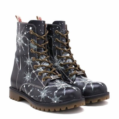 Goby Frosty Elegance Dames Laarzen – Handgemaakt – Winterse Sneeuwvlok Design – Maat 41