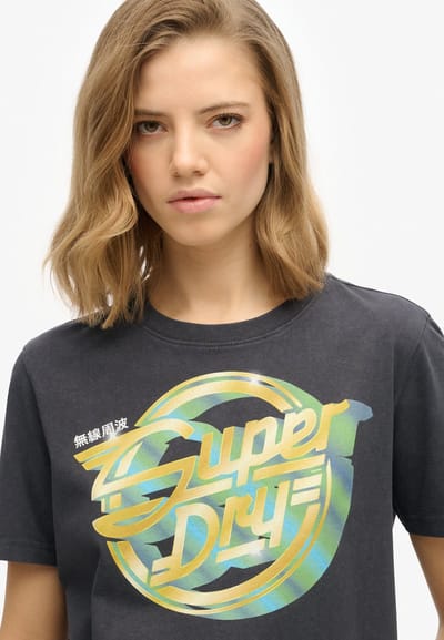 Superdry - Rock Band-T-shirt met relaxte pasvorm - Dames - T-shirts