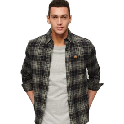 Superdry - Katoenen houthakkersoverhemd met lange mouwen - Heren - Lange mouwen shirts