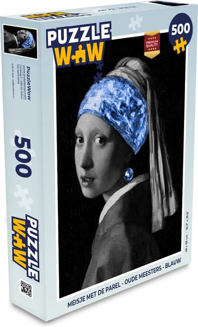 Puzzel Meisje met de parel - Oude meesters - Blauw - Legpuzzel - Puzzel 500 stukjes