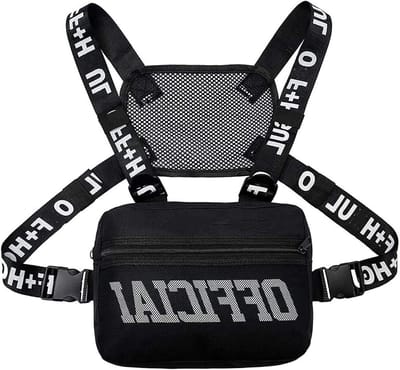 Borsttas Heren - Utility Vest - Outdoor Activiteiten - Lichtgewicht Oxford Materiaal - 21 x 6 x 26 cm - Zwart