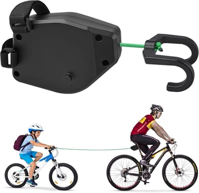 VHV - Fietstrektouw - Fietstrektouw kind - Sleepkabel fiets - Uittrekbaar - Draagvermogen 90 kg - Eenvoudige montage - Voor fietstochten en - 2.5 meter - Zwart