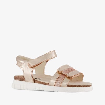 Groot leren meisjes sandalen goud - Maat 29