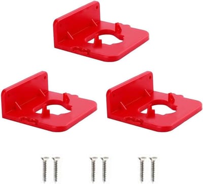 Batterijhouders Bevestigingen - Wandmontage Hanger - Werkplaats Organiseren - Zwaar ABS Plastic - 3 Stuks - Zwart