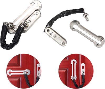 Candala Extra Dikke Deurkettingslot Roestvrij Staal Beveiliging Deurkettingslot Deurketting Anti-Diefstal Gesp Deurslot Heavy Duty Klink Lock Ketting Vergrendeling Deurketting voor Thuis Appartement Hotel