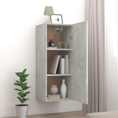 vidaXL - Wandkast - 34,5x34x90 - cm - bewerkt - hout - betongrijs
