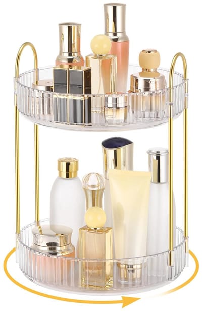 Dailygoody - Cosmetica-organizer - 360° draaibare make-uporganizer - Transparant - Grote capaciteit - Multifunctionele opslag voor make-up