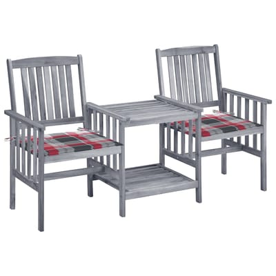 vidaXL - Tuinstoelen - met - tafeltje - en - kussens - massief - acaciahout