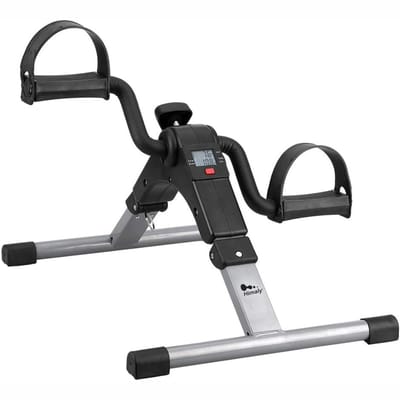 REN® Bureaufiets - Bureaufiets - Stoelfiets Bewegingstrainer - mini-fiets-arm en beentrainer- Zilver- 49cm x 36cm x 24cm; 2,5 kg