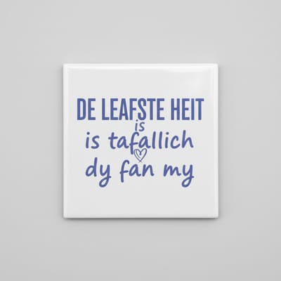 “De leafste heit is tafallich dy fan my” Friese Vader Tegel 15×15 cm – Lief Keramisch Cadeau voor Vader