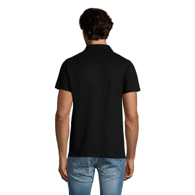 SOLS Heren Prescott Jersey Poloshirt (Diep zwart)