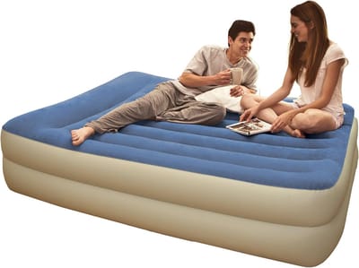 Luchtbed - Opblaasbaar Matras - Extra Slaapplaats - Ingebouwde Pomp - 152 x 203 x 47 cm - Blauw