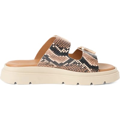 Tamaris dames leren muiltjes Beige/Snake